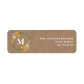 Brown Paper Inspiriert Wildblume Wreath Monogram (Vorne)
