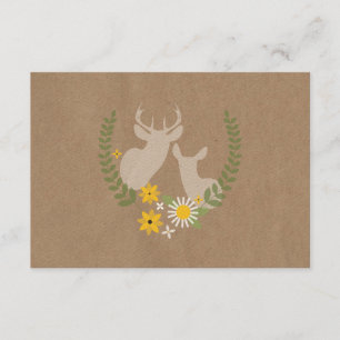 Brown Paper Inspiriert Wildblumen & Hirsche UAWG RSVP Karte