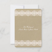 Brown Paper & Lace Natural Rustic Wedding RSVP Karte (Rückseite)