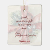 Brown Paper Package with Red & Cream Extravagant B Keramikornament (Links)
