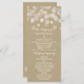 Brown Paper Simple Rustic Lights Wedding Programm (Vorne/Hinten)