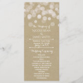 Brown Paper Simple Rustic Lights Wedding Programm (Vorderseite)