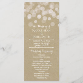 Brown Paper Simple Rustic Lights Wedding Programm