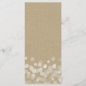 Brown Paper Simple Rustic Lights Wedgemenü Menükarte (Rückseite)