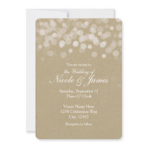 Brown Paper Simple Rustic Wedding Einladungen