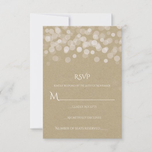 Brown Paper Simple Rustic Wedding RSVP (Vorderseite)