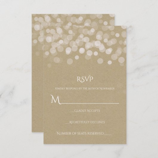 Brown Paper Simple Rustic Wedding RSVP (Vorne/Hinten)