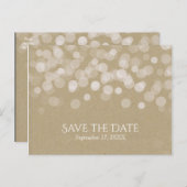 Brown Paper Simple Rustic Wedding speichern das Da Ankündigungspostkarte (Vorne/Hinten)