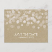 Brown Paper Simple Rustic Wedding speichern das Da Ankündigungspostkarte (Vorderseite)