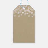 Brown Paper Simple Rustic White Lights Wedding Geschenkanhänger (Rückseite)