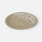 Brown Paper Simple Rustic White Lights Wedding Pappteller