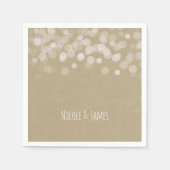 Brown Paper Simple Rustic White Lights Wedding Serviette (Vorderseite)