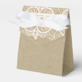 Brown Paper & White Lace Natural Rustic Wedding Geschenkschachtel (Vorderseite)