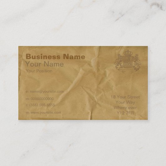 Brown-Papier Visitenkarte (Vorderseite)