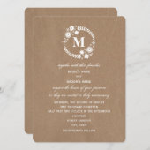 Brown-Papierinspirierte weiße Einladung (Vorne/Hinten)