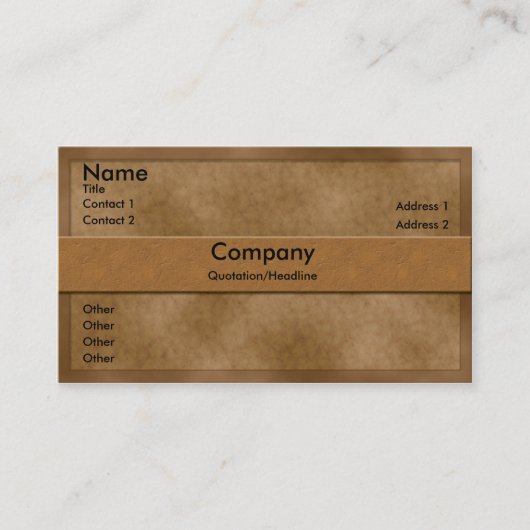 Brown Parchment Business Card Visitenkarte (Vorderseite)