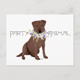 Brown Party Animal Labrador Retriever Einladungspostkarte