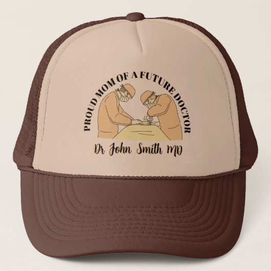 brown Pastel Proud Moms of Future Doctors Truckerkappe (Vorderseite)