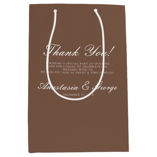 Brown Pastel Wedding Mittlere Geschenktüte (Vorderseite)