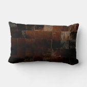 Brown Patchwork Cowhide Print Western Rustikale La Lendenkissen (Rückseite)