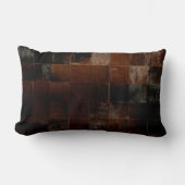 Brown Patchwork Cowhide Print Western Rustikale La Lendenkissen (Vorderseite)