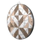 Brown Patchwork Geometric Deko Cube Pattern Dartscheibe (Vorderseite rechts)