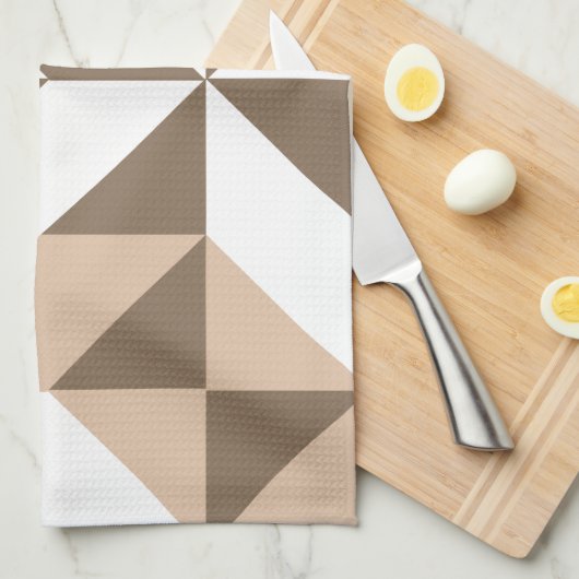 Brown Patchwork Geometric Deko Cube Pattern Geschirrtuch (Viertel Falte)
