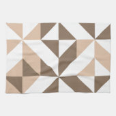 Brown Patchwork Geometric Deko Cube Pattern Geschirrtuch (Horizontal)