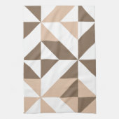 Brown Patchwork Geometric Deko Cube Pattern Geschirrtuch (Vertikal)