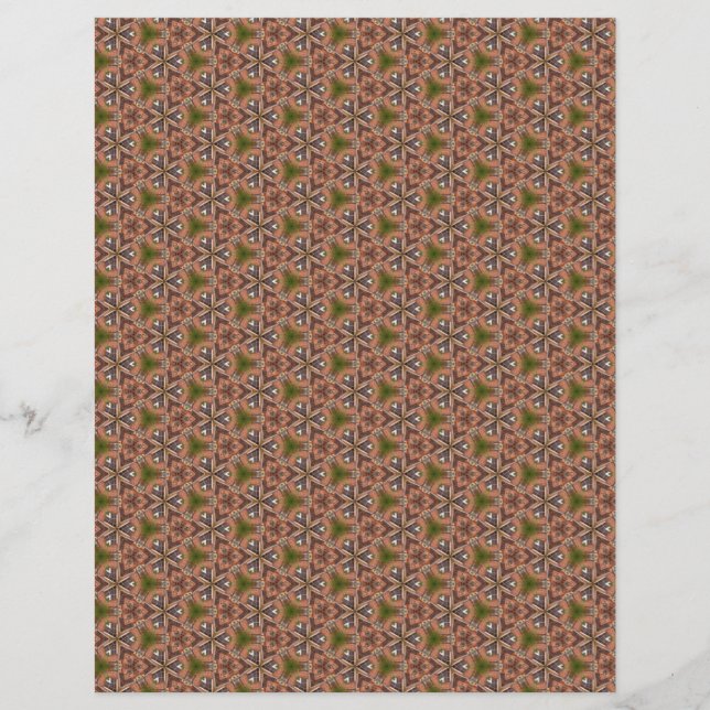 Brown Pattern Scrapbook Paper Sheet (Vorderseite)