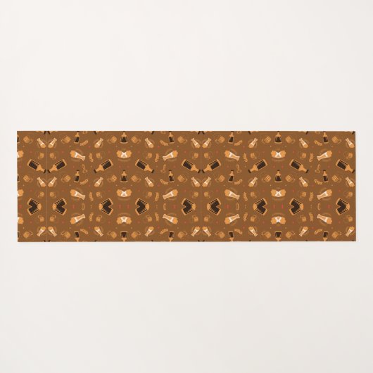 Brown patterned fabric featuring a symmetrical  yogamatte (Rückseite (Horizontal))