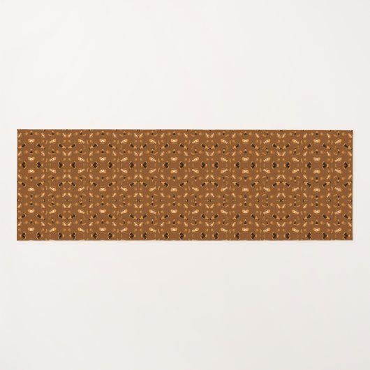 Brown patterned fabric featuring a symmetrical  yogamatte (Vorderseite (Horizontal))