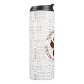 Brown Paw Print mit dem Firmennamen Wood Art Thermosbecher (Nach links gedreht)