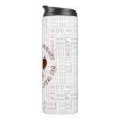 Brown Paw Print mit dem Firmennamen Wood Art Thermosbecher (Nach rechts gedreht)