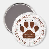Brown Paw Print mit Firmenname und Kunstwerk Magnet (Vorderseite/Rückseite)