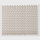 Brown Paw Print Pattern - Cute Pet Lover Design Geschenkpapier (Flach)