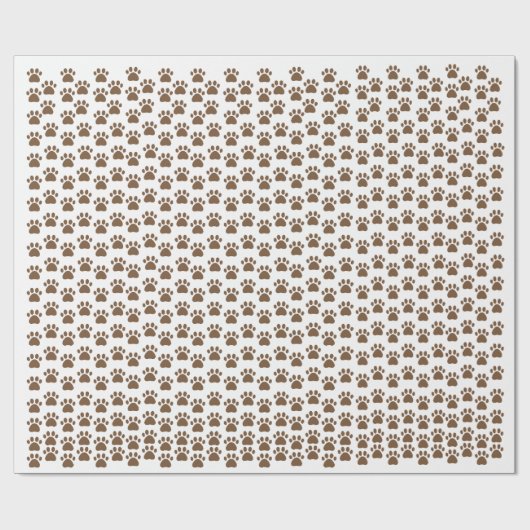 Brown Paw Print Pattern - Cute Pet Lover Design Geschenkpapier (Flach)