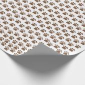 Brown Paw Print Pattern - Cute Pet Lover Design Geschenkpapier (Ecke)