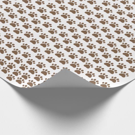 Brown Paw Print Pattern - Cute Pet Lover Design Geschenkpapier (Ecke)