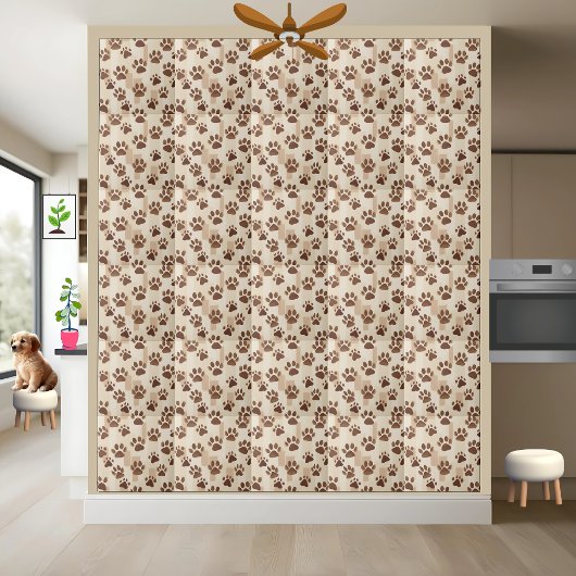 Brown Paw Print Tile Fliese