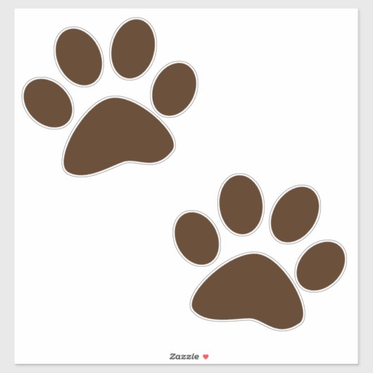 Brown Paw Prints Aufkleber (Blatt)