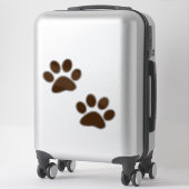 Brown Paw Prints Aufkleber (Koffer)