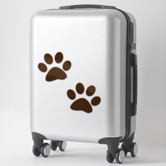 Brown Paw Prints Aufkleber (Koffer)