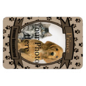 Brown Paw Prints Memorial für Katzen oder Hunde Magnet (Horizontal)