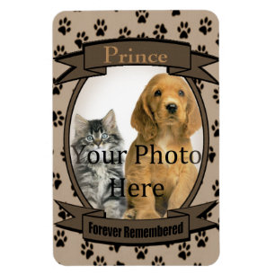 Brown Paw Prints Memorial für Katzen oder Hunde Magnet