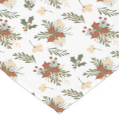 Brown Peach Blue Gray Winter Floral Bouquet Kurzer Tischläufer (Ecke)
