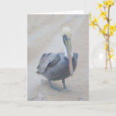 Brown Pelican #1 Note Card Karte (Gelbe Blume)