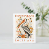 Brown Pelican Bird of Louisiana USA Travel Postkarte (Stehend Vorderseite)