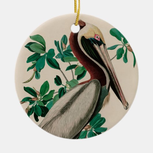 Brown Pelican Birds America Audubon Print Keramik Ornament (Vorne)