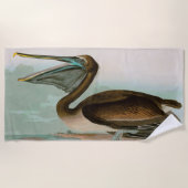 Brown Pelican Birds America Audubon Print Strandtuch (Vorderseite)
